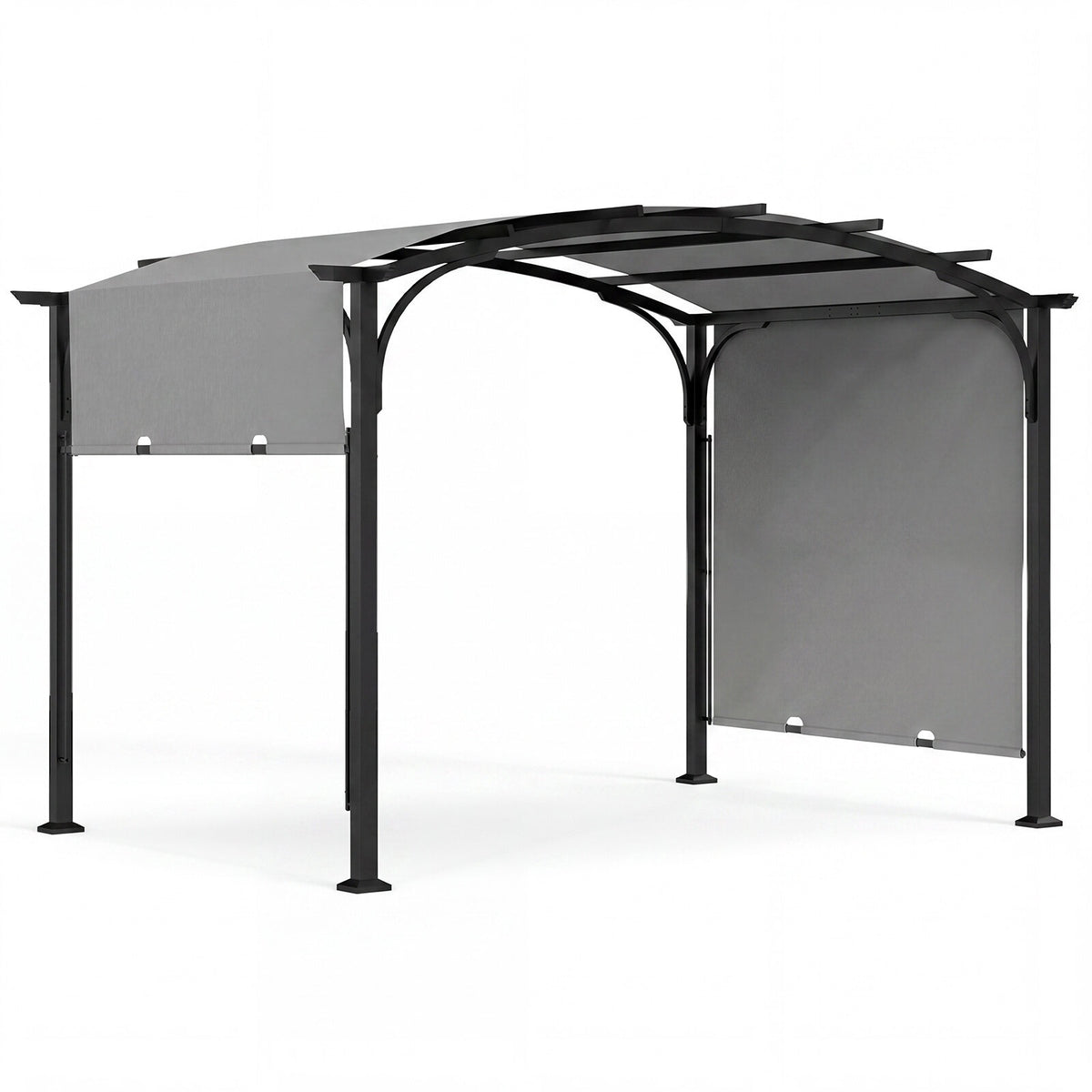 Retractable Outdoor Pergola, 305x242 cm, Grey Fabric