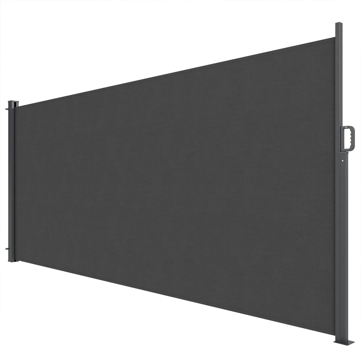 Retractable Outdoor Privacy Screen, Water-Resistant, UV 50+, 420x185 cm, Dark Grey