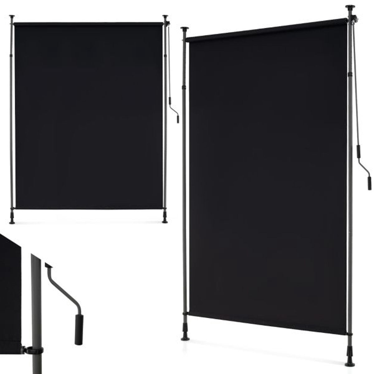 Retractable Vertical Patio Sun Shade, Crank, 150cm