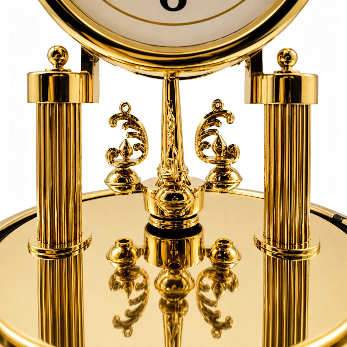 Retro Gold Desk Clock with Rotating Pendulum