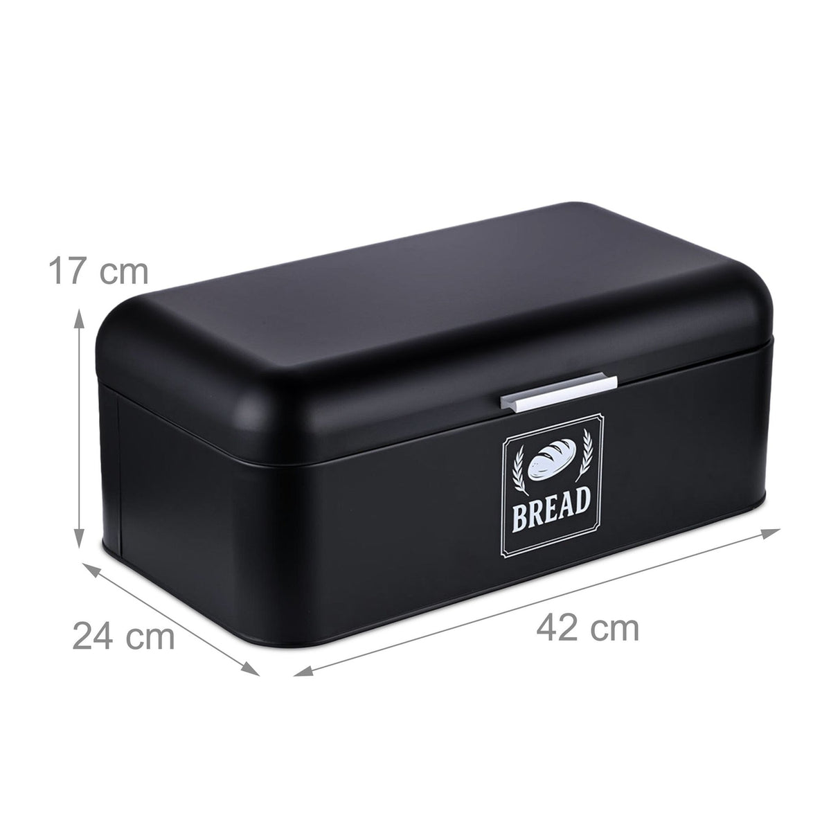 Retro Metal Bread Box with Lid and Handle