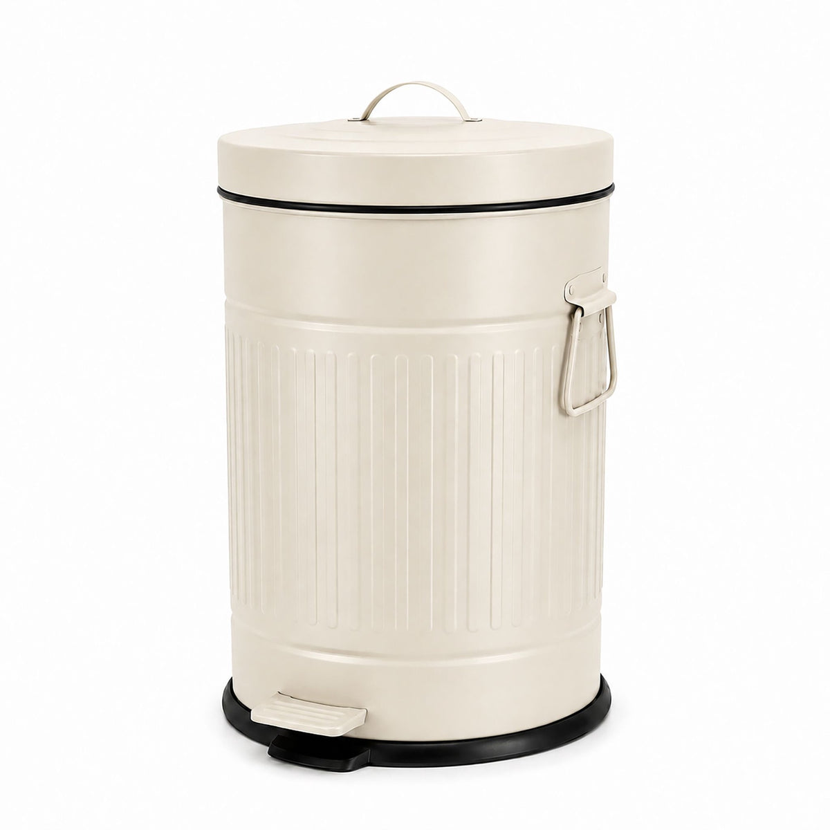 Retro Pedal Bin, 20L Beige – Soft-Close, Vintage Design