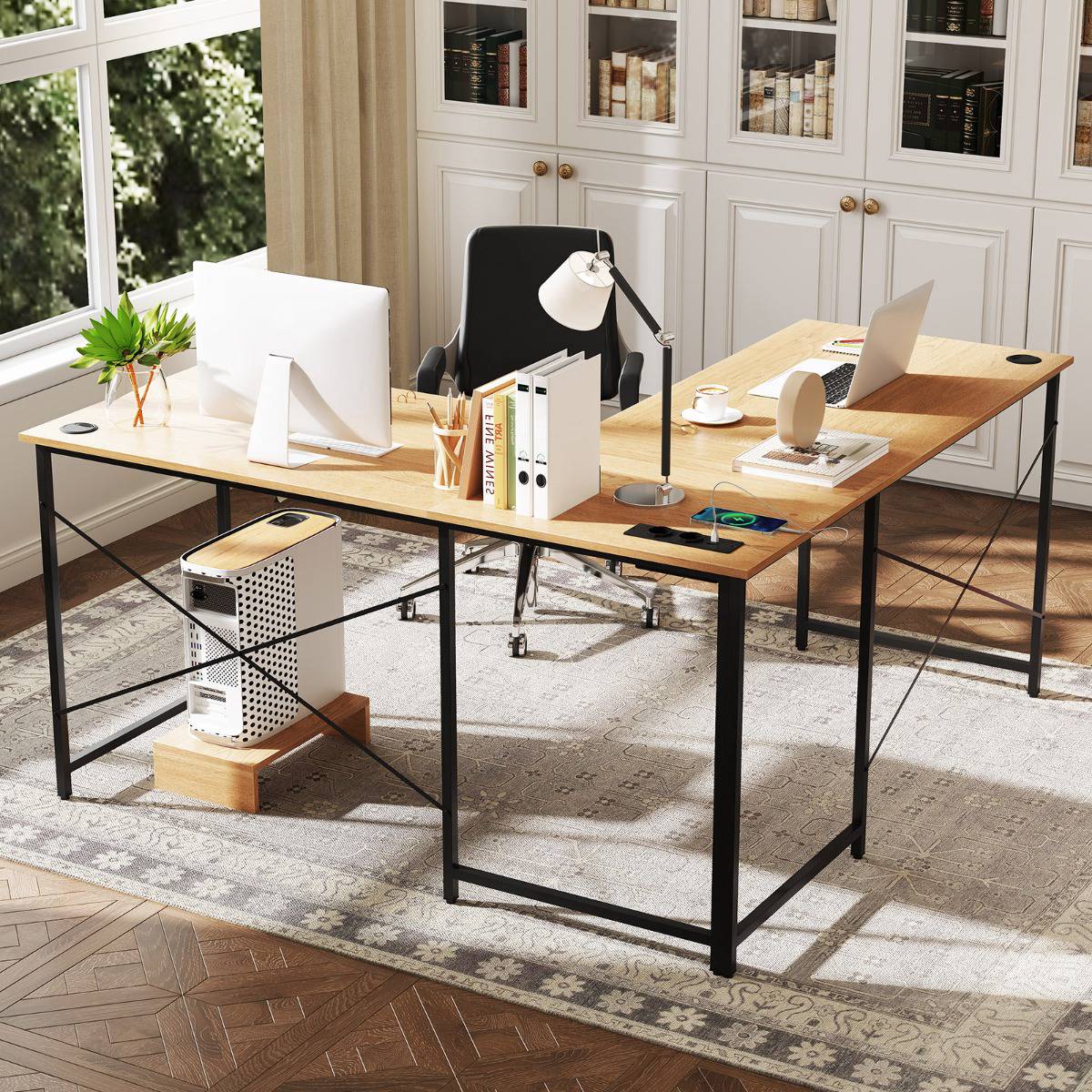 Reversible L-Shaped Corner Desk 150cm With USB-C Outlet