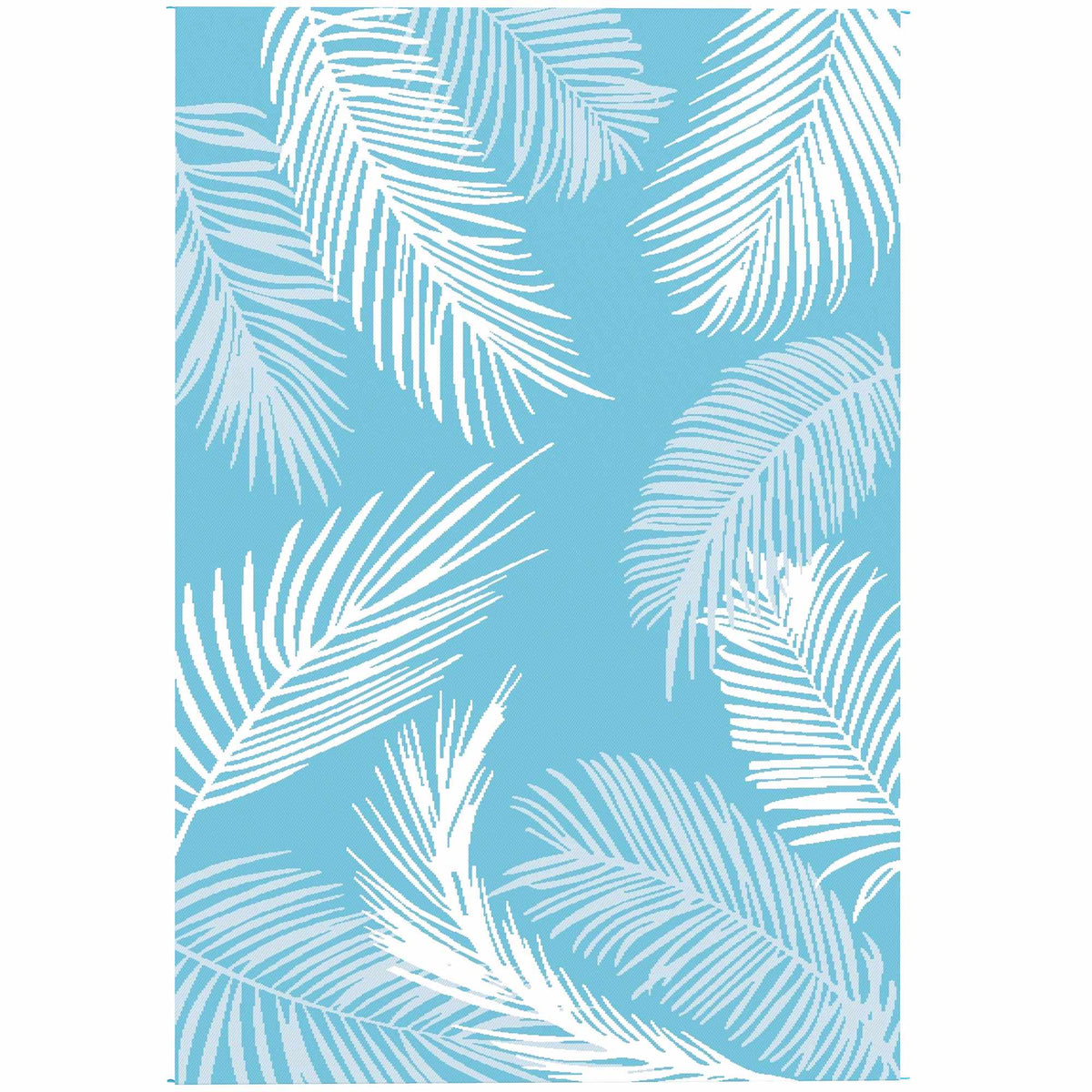 Reversible Outdoor Rug, Weatherproof, 274 x 182 cm, Light Blue/White