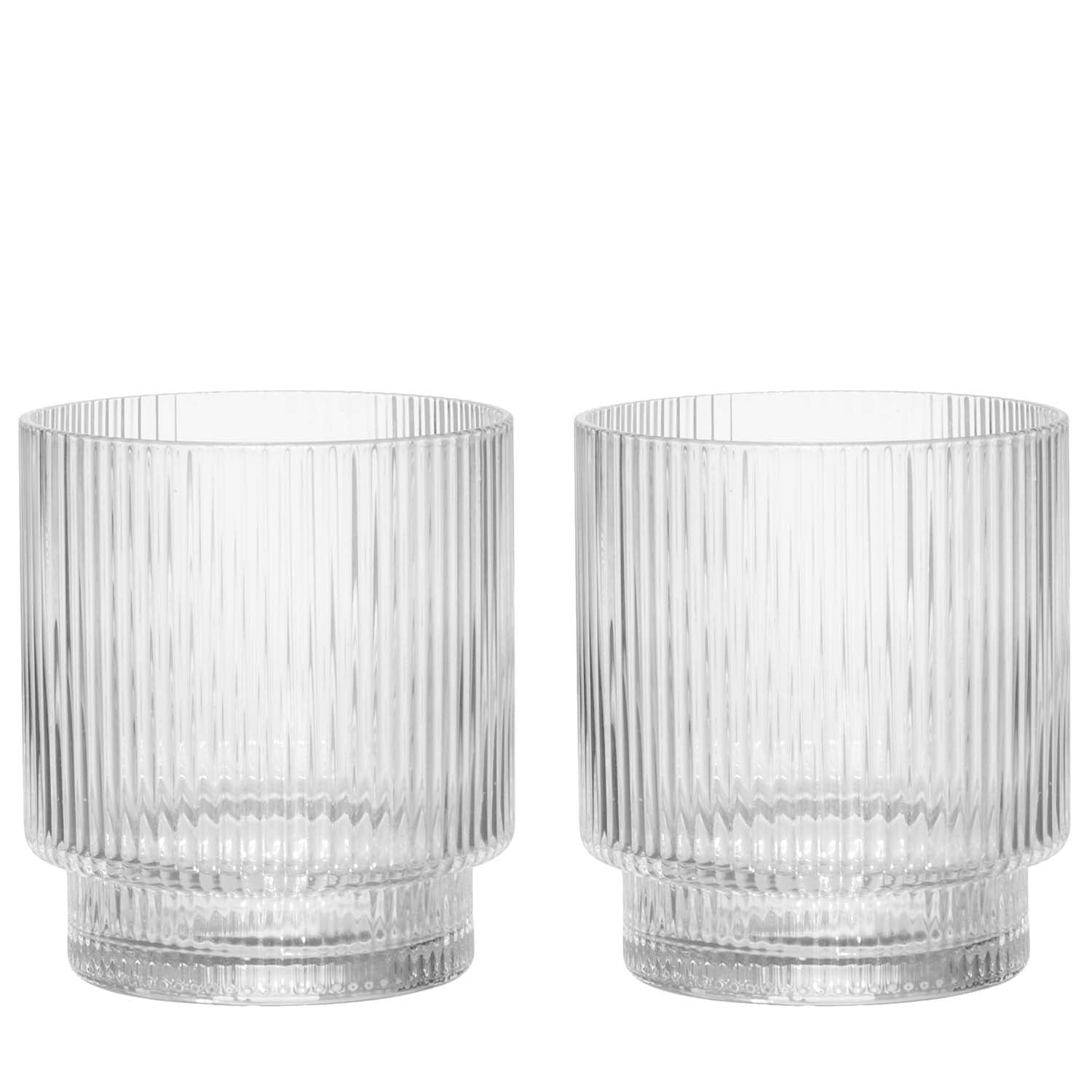 Ribbed Drinking Glasses, 31 cl, 2-Pack, Dishwasher Safe