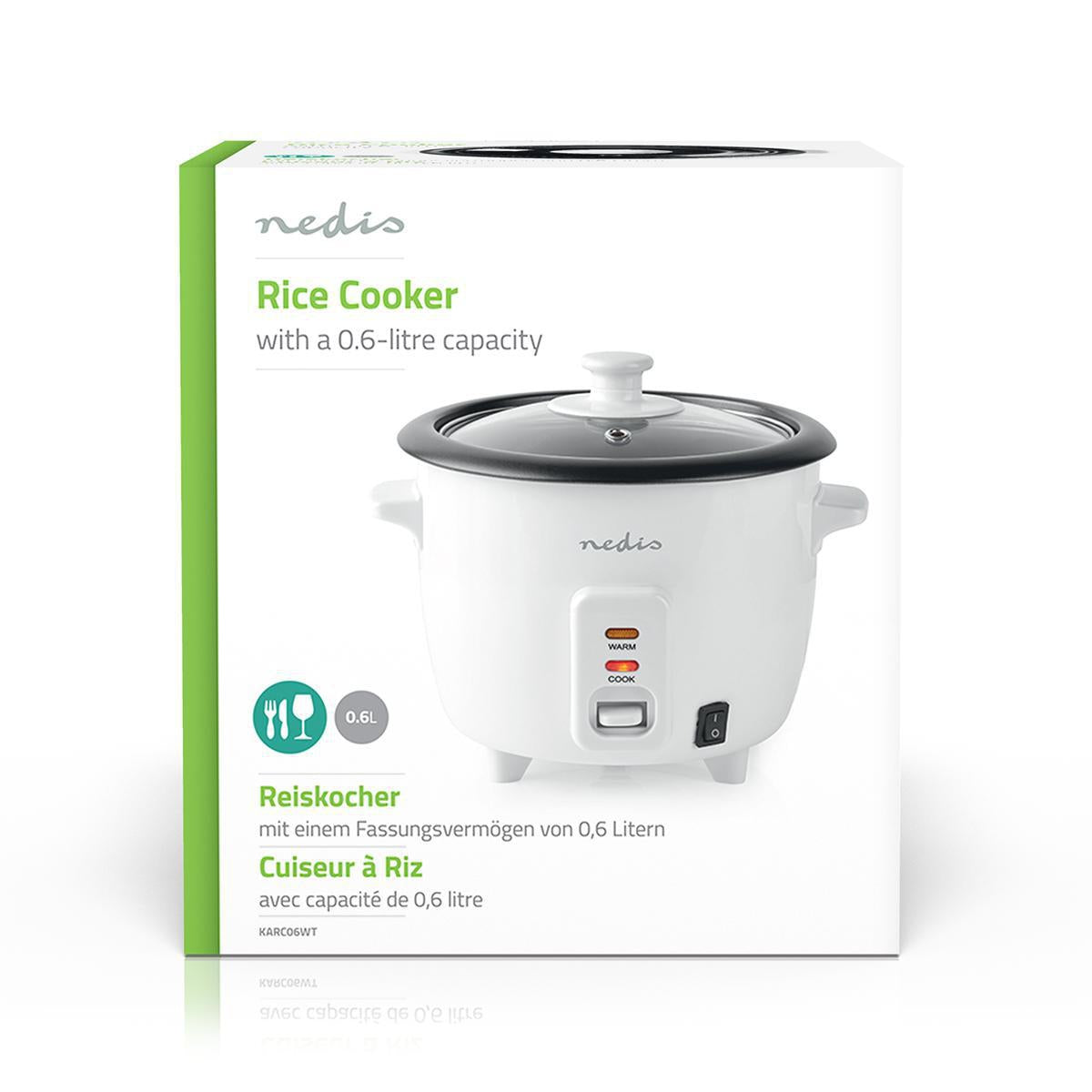 Rice cooker | 0.6 l | 300 W | Undoing machine in aluminum | Non-stick coating | Removable bowl | automatic shutdown