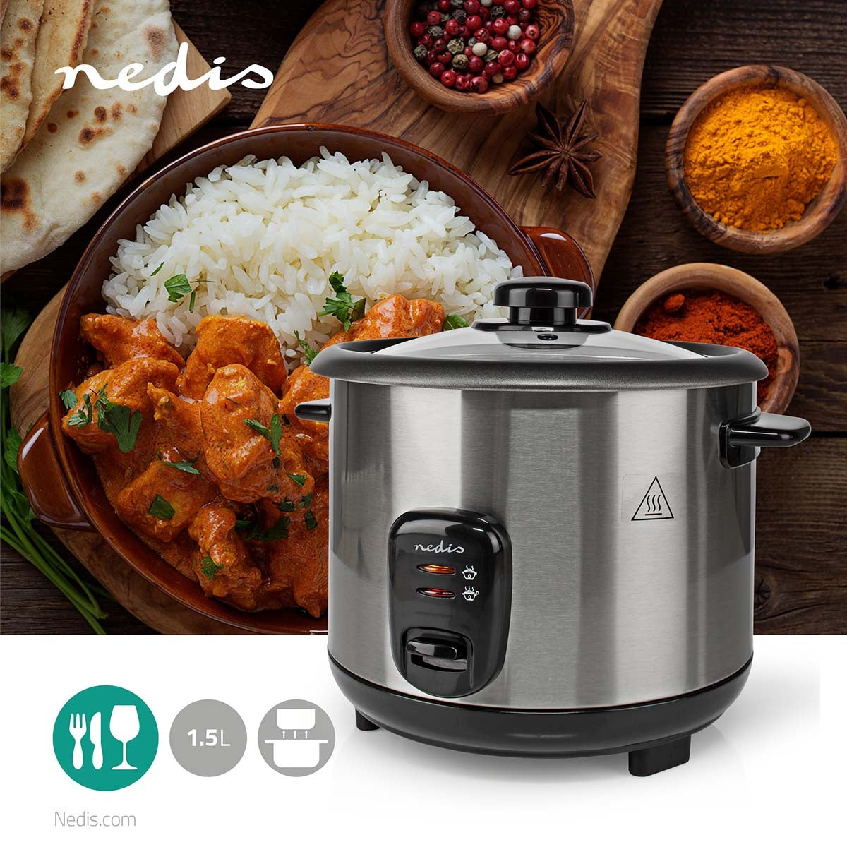 Rice cooker | 1.5 l | 500 W | Non-stick coating | Removable bowl | automatic shutdown