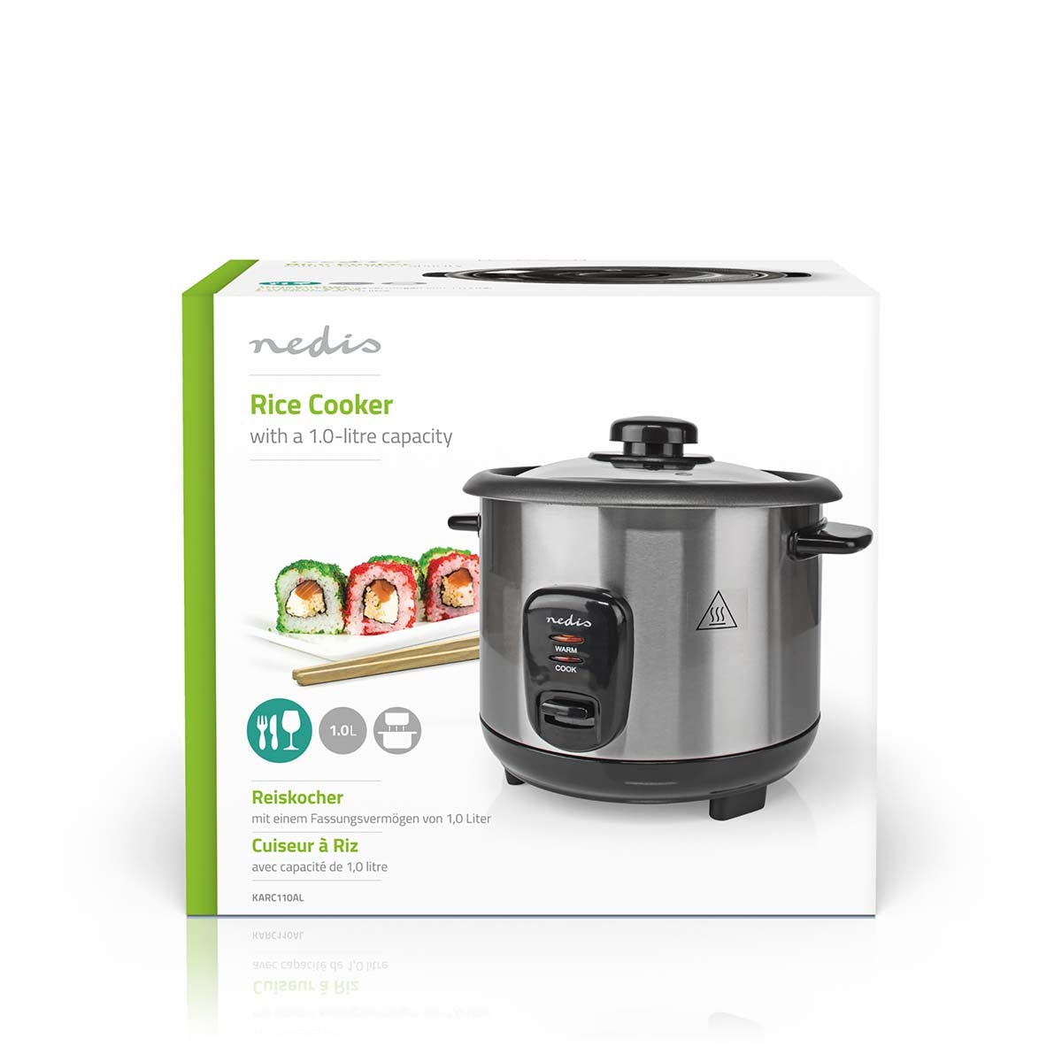 Rice cooker | 1 l | 400 W | Non-stick coating | Removable bowl | automatic shutdown