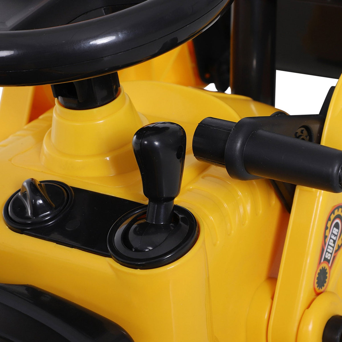 Ride-On Car Children'S Excavator Seat Excavator With Storage Compartment & Horn, Balance Bike, Yellow + Black