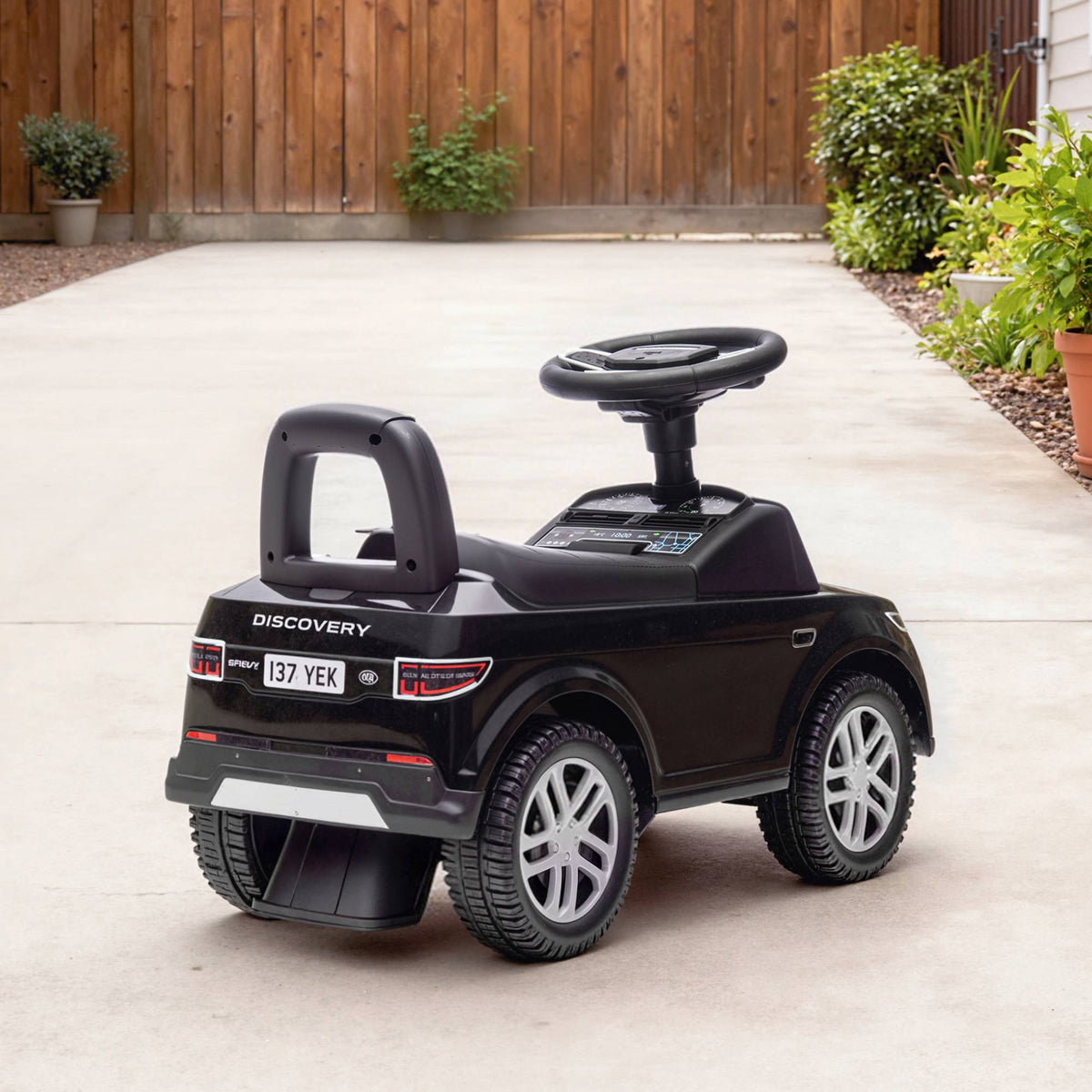 Ride-On Car with Horn & Storage, Black, 18-36 Months