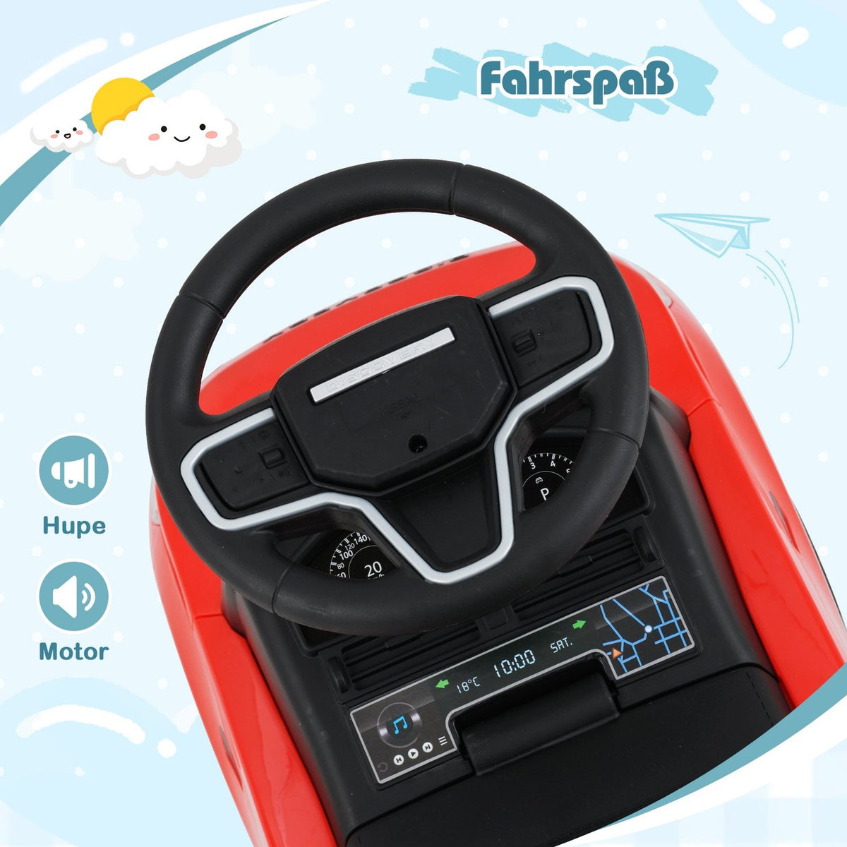 Ride-On Toy Car with Storage, Red – Safe & Fun for Kids
