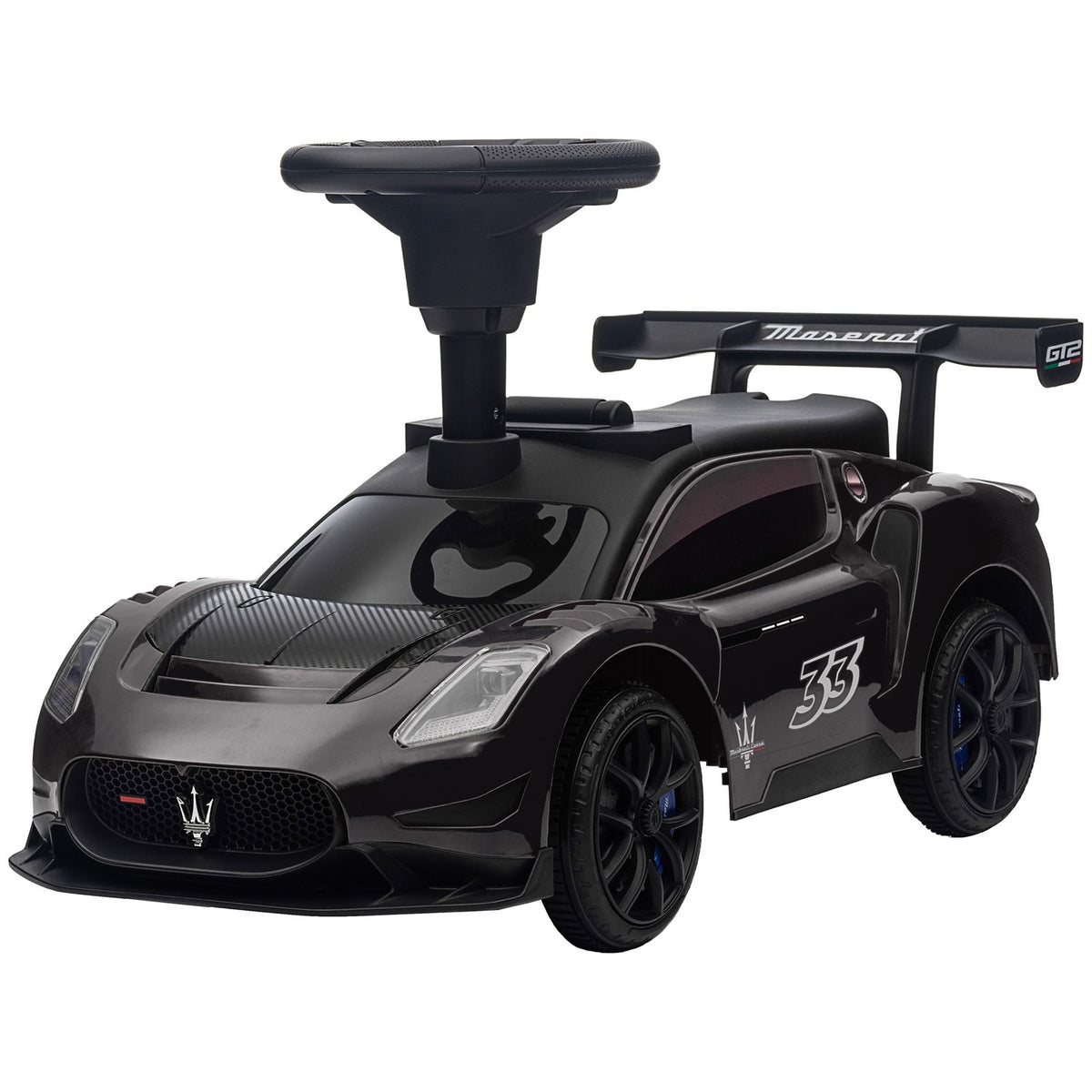 Ride-on car, Bobby car with storage space, horn and music, ride-on vehicle for 1.5-5 years children black 65 x 29 x 37 cm