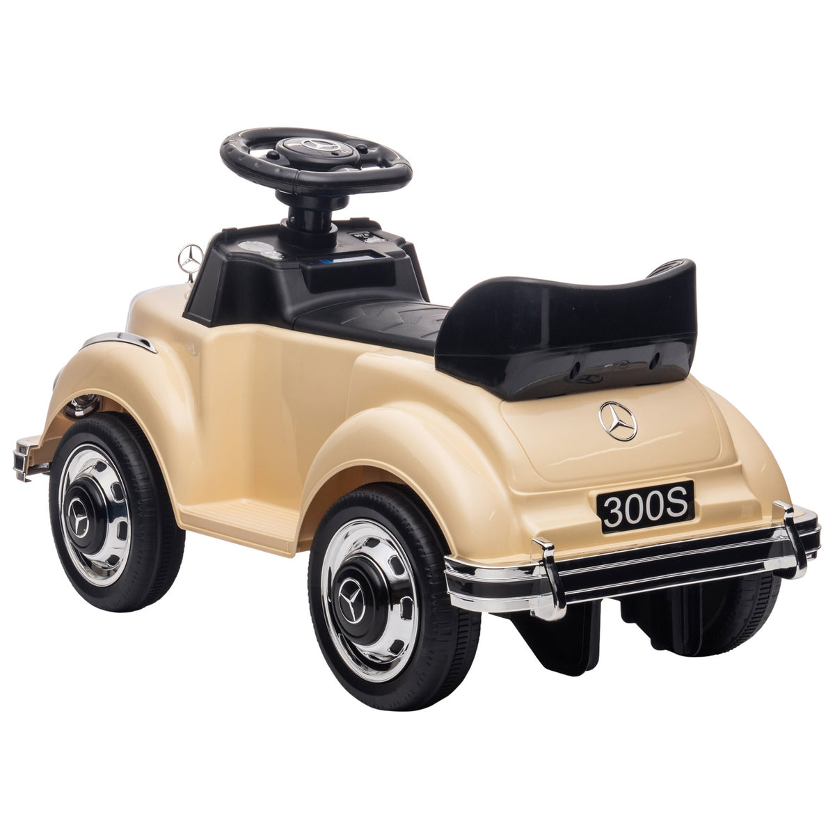 Ride-on car, children's vehicle, ride-on vehicle with storage space, children's car with anti-tipper ride-on for 18-48 months children, beige, 77.5 x 41.5 x 45 cm