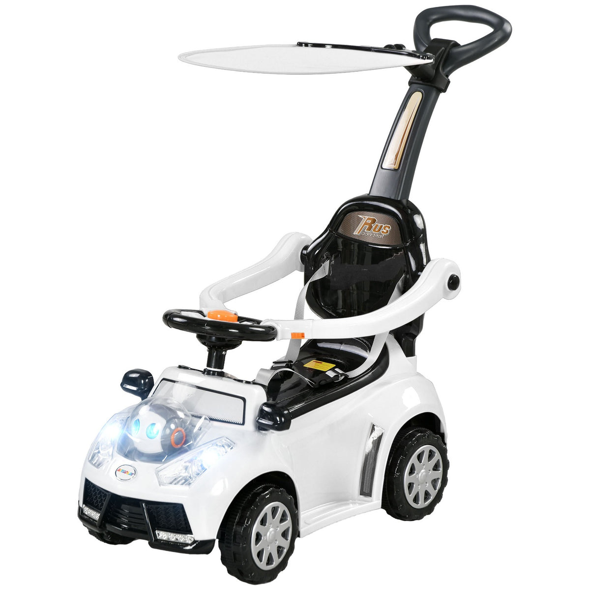 Ride-on car, ride-on, children's car, children's vehicle, push and support bar with backrest, protective bar, walking aid for 12-36 months