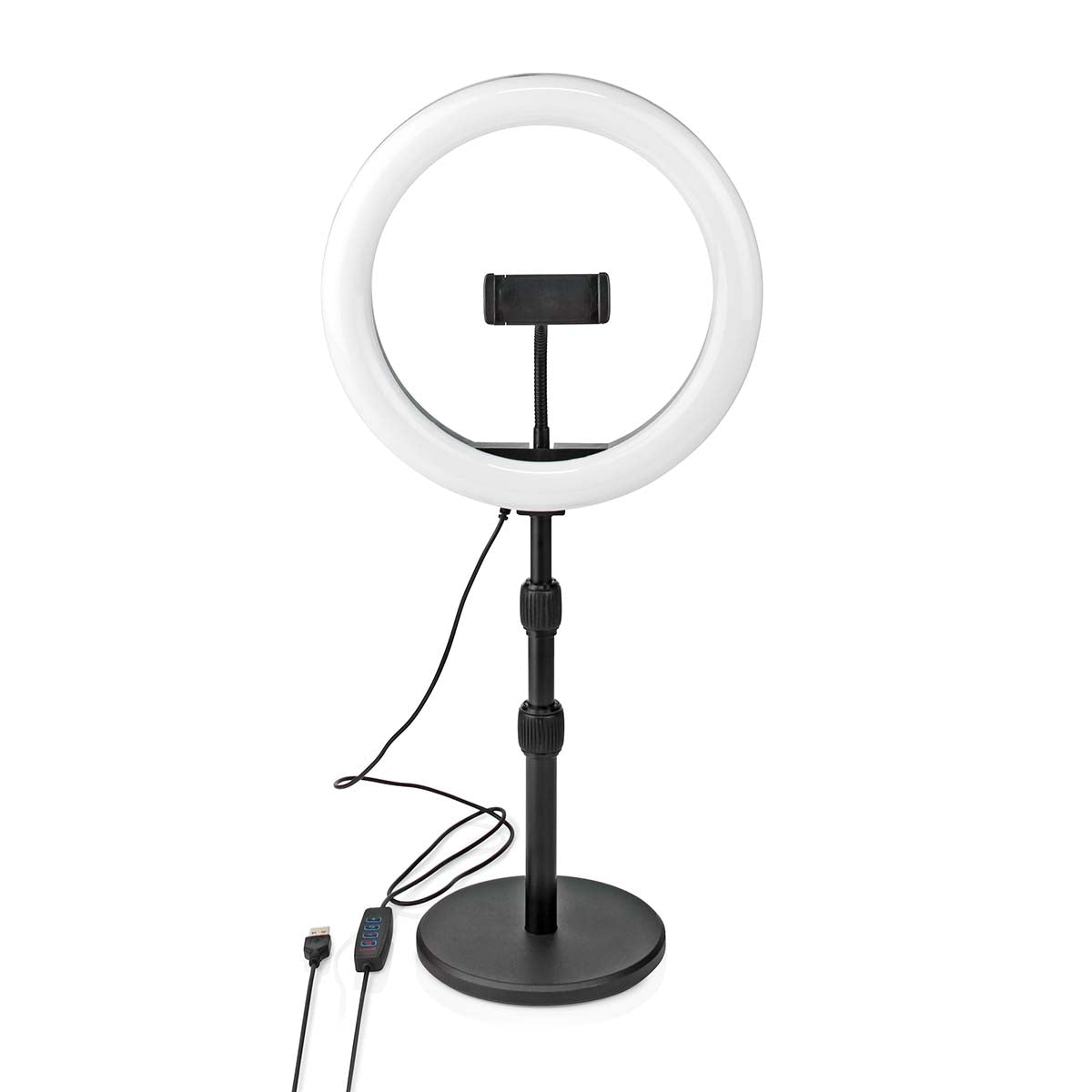 Ring light | 10 inch| 120 LEDs | 2700 - 6700 K| Desk | Black