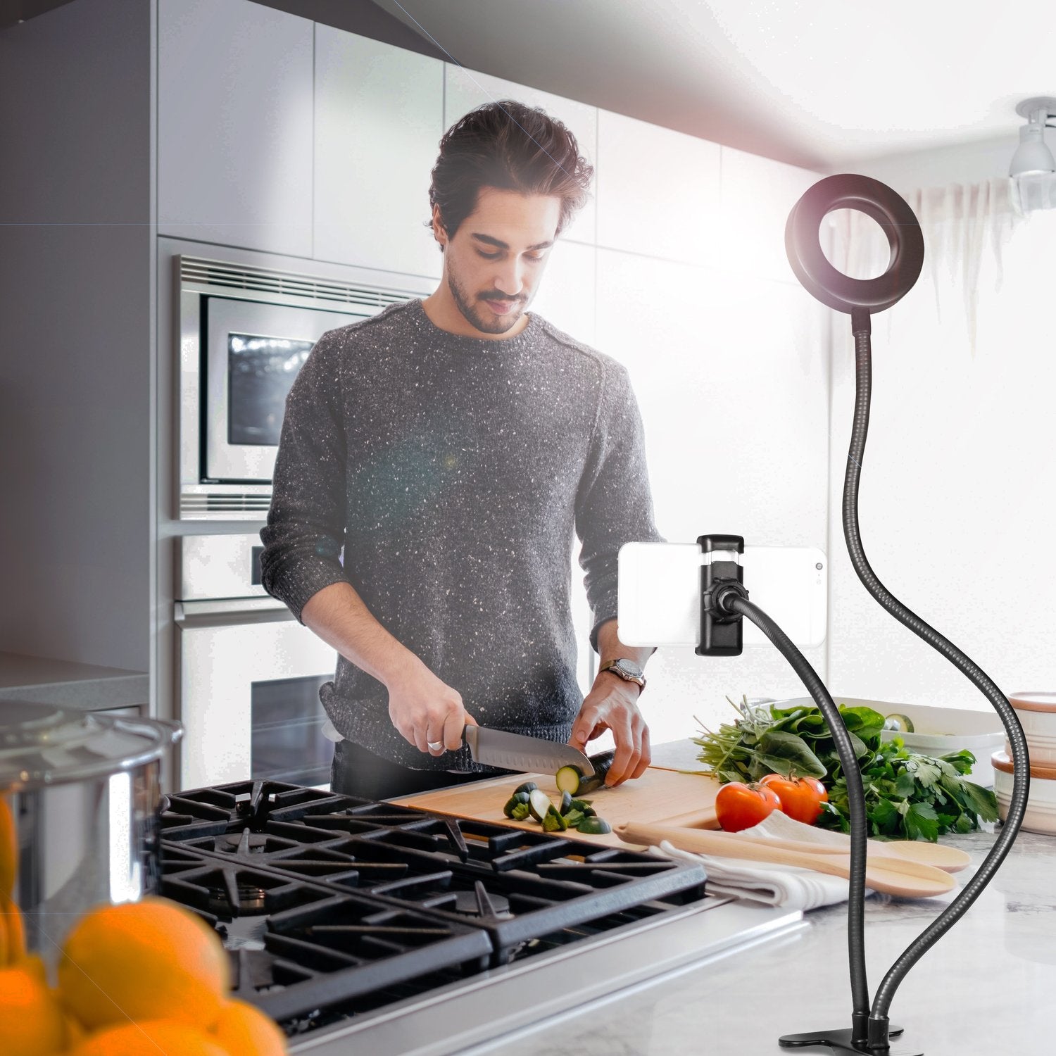 Ring light for smartphone Ø8.5 cm with clip