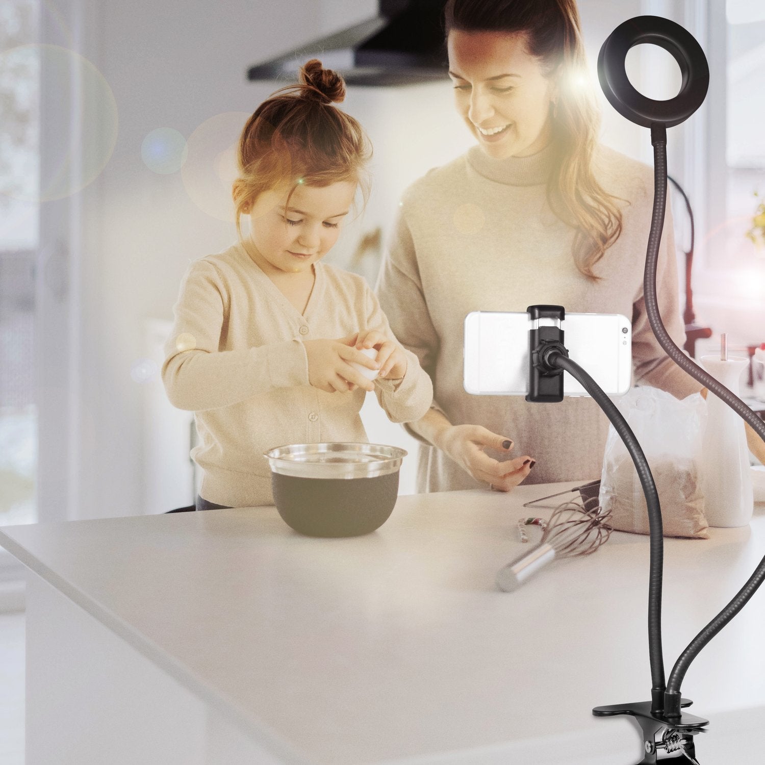 Ring light for smartphone Ø8.5 cm with clip
