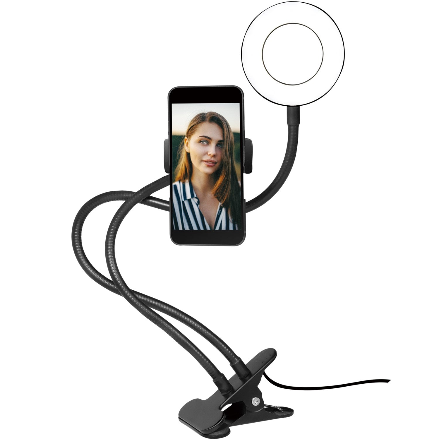 Ring light for smartphone Ø8.5 cm with clip