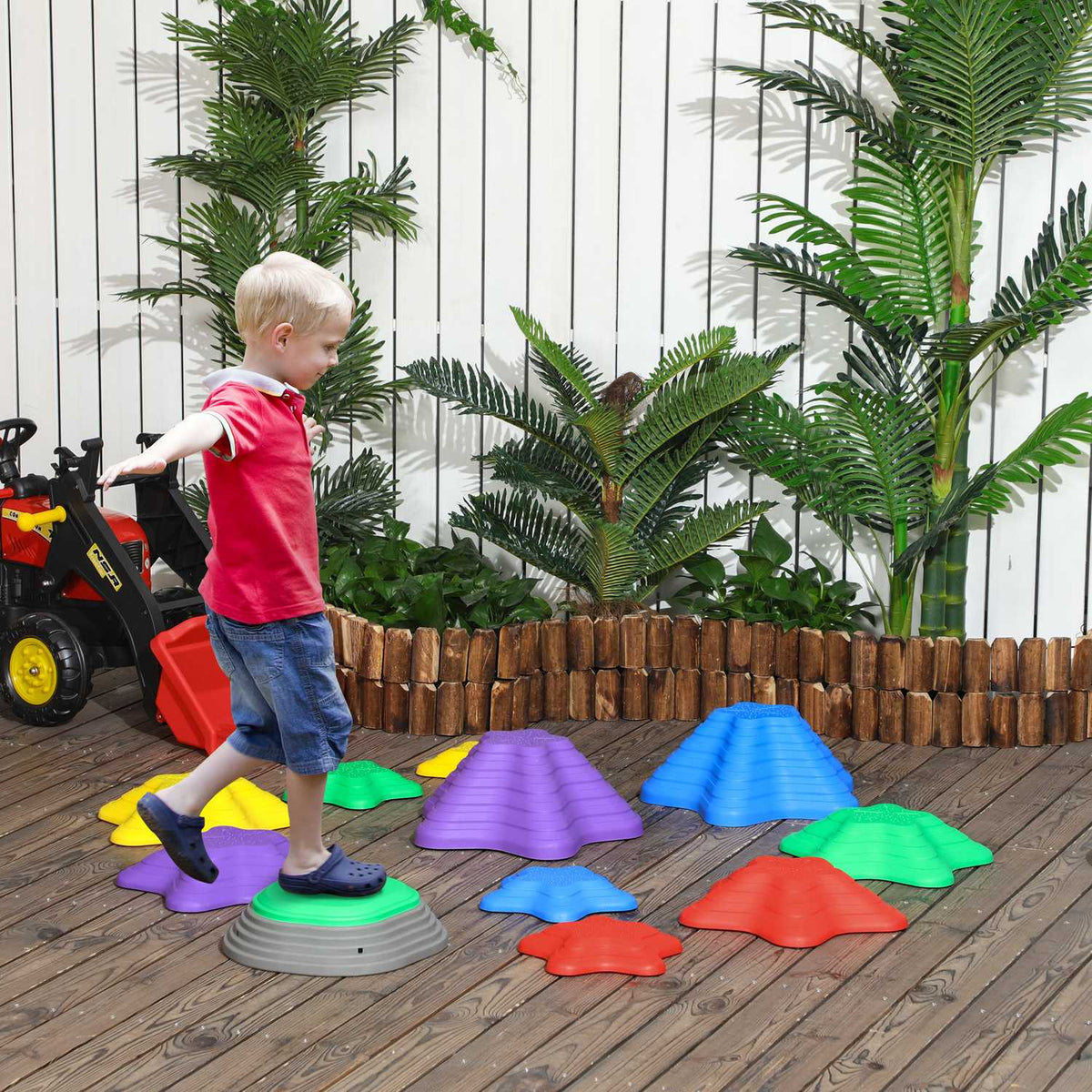 River Stones, 11 Pieces. Balancing Stones, Stacking Stones For Children Balance, Non-Slip Stepping Stones, Can Hold Up To 80 Kg, For Balance