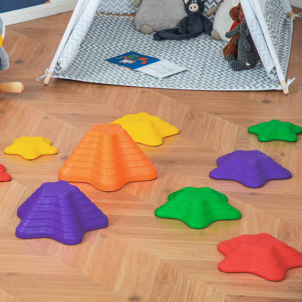 River Stones Set Of 11 Balance Stones For Toddlers, Springboard, Stepping Stones, Up To 80 Kg, Non-Slip