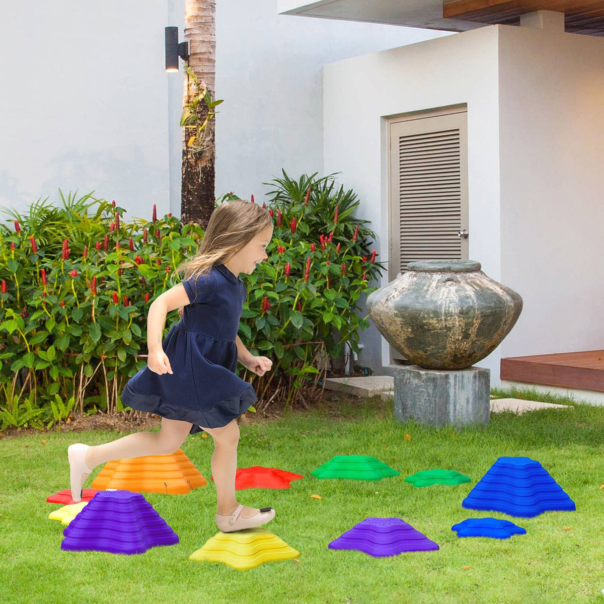 River Stones Set Of 11 Balance Stones For Toddlers, Springboard, Stepping Stones, Up To 80 Kg, Non-Slip