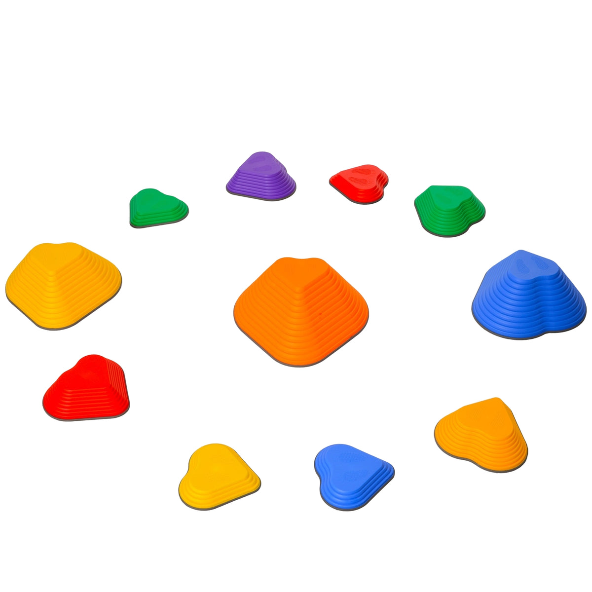 River stones, 11 pieces. Heart-shaped balancing stones, stackable and non-slip. Stacking stones can hold up to 80 kg, for 3-8 years children, colorful