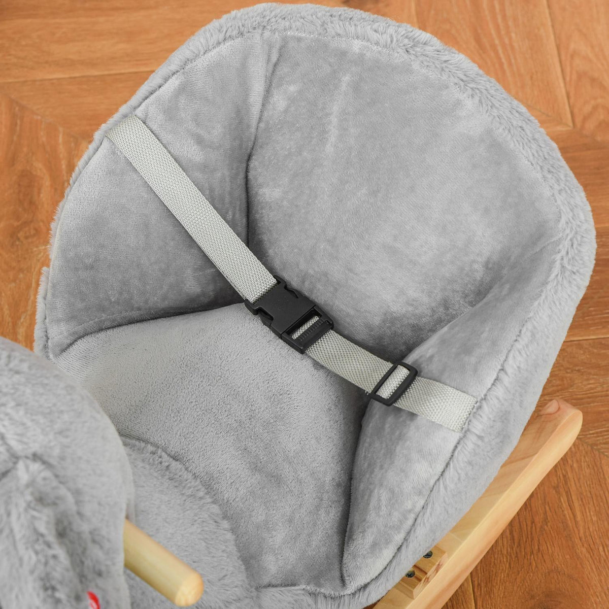 Rocking Animal Koala With Calling Toy For 18-36 Months, Koala Design In Gray, Plush And Wood, 60X33X50 Cm