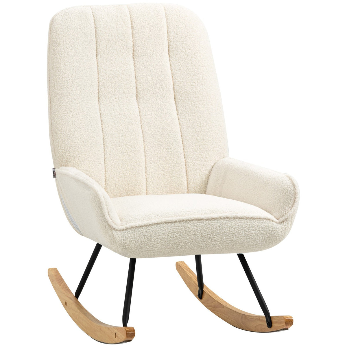 Rocking Chair, Comfortable Swing Chair With Sherpa Fleece, For Bedrooms And Children'S Rooms, Up To 150 Kg, 63X95X97Cm