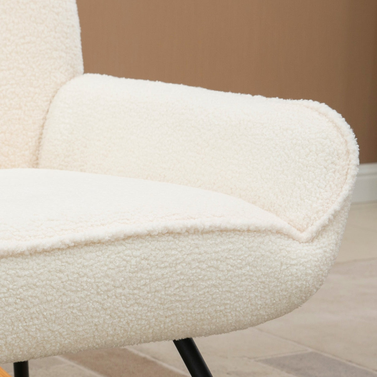 Rocking Chair, Comfortable Swing Chair With Sherpa Fleece, For Bedrooms And Children'S Rooms, Up To 150 Kg, 63X95X97Cm