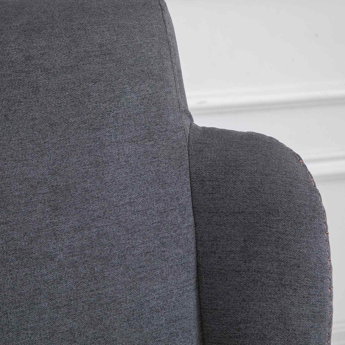 Rocking Chair Deck Chair Reading Chair 90-135° Rocking Linen Rubber Wood Dark Gray 75 X 95 X 110 Cm