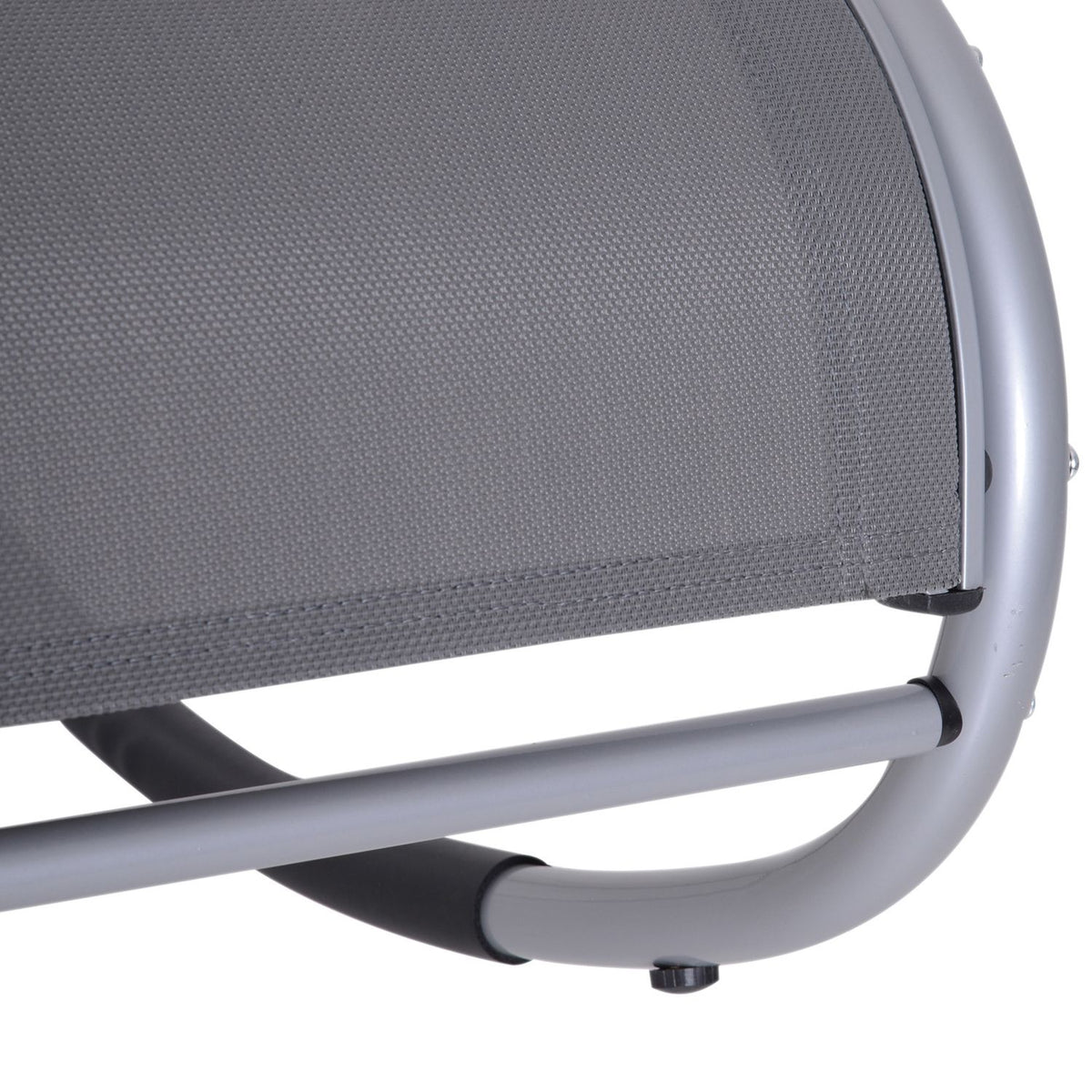 Rocking Chair, Garden Lounger, Swing Lounger With Pillow, Weatherproof, Aluminum + Text Line, Black, Up To 120 Kg, 120 X 61 X 88 Cm