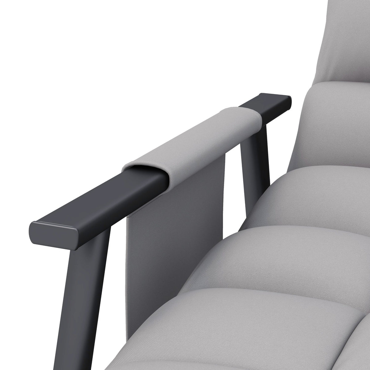 Rocking Chair Relax Chair Footrest Rocking Chair Side Pocket Adjustable Backrest Up To 120Kg Microfiber Gray