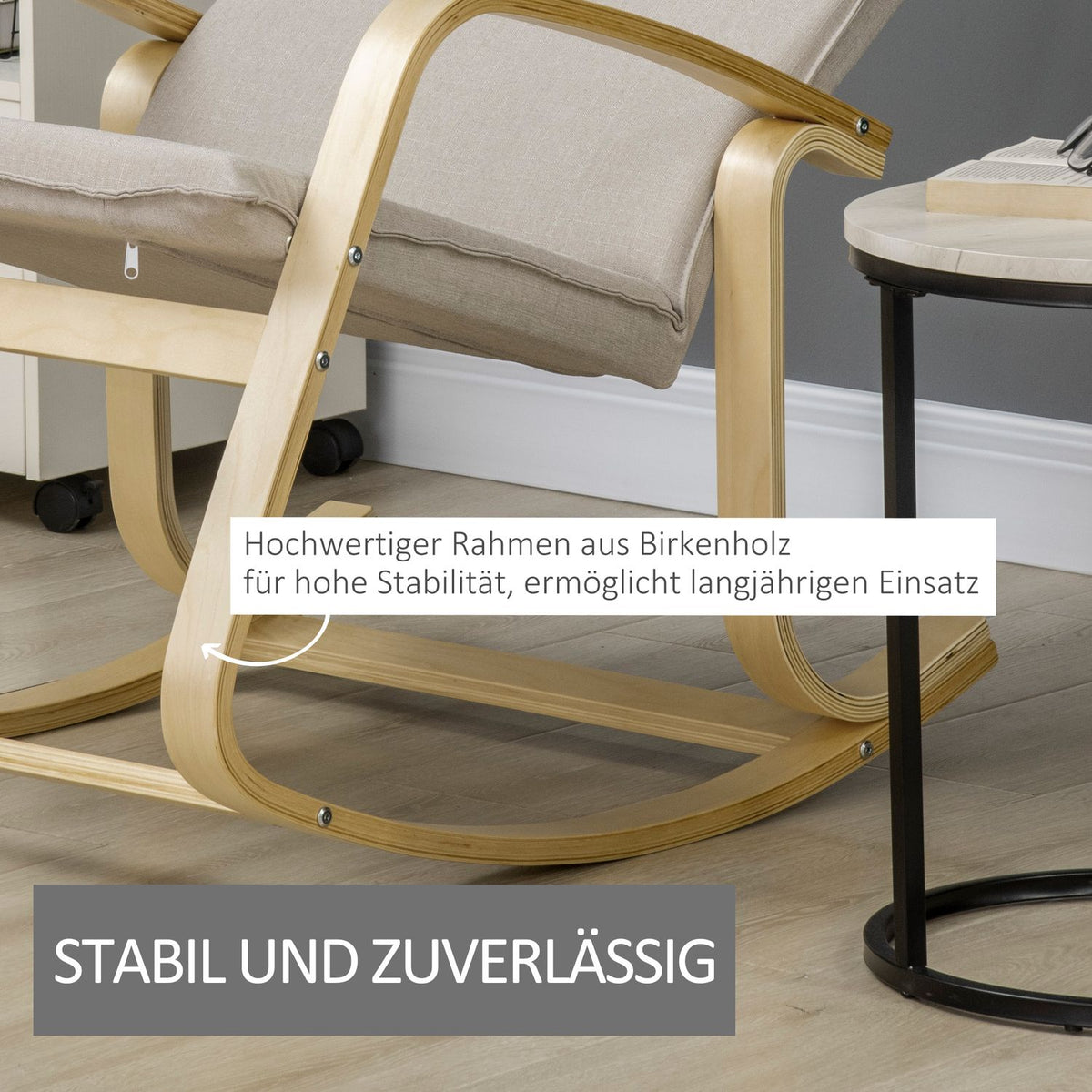 Rocking Chair, Relaxation Chair With Rocking Function, Swing Chair For Living Room, Polyester Cover, 120Kg Load Capacity, 67X95X95Cm