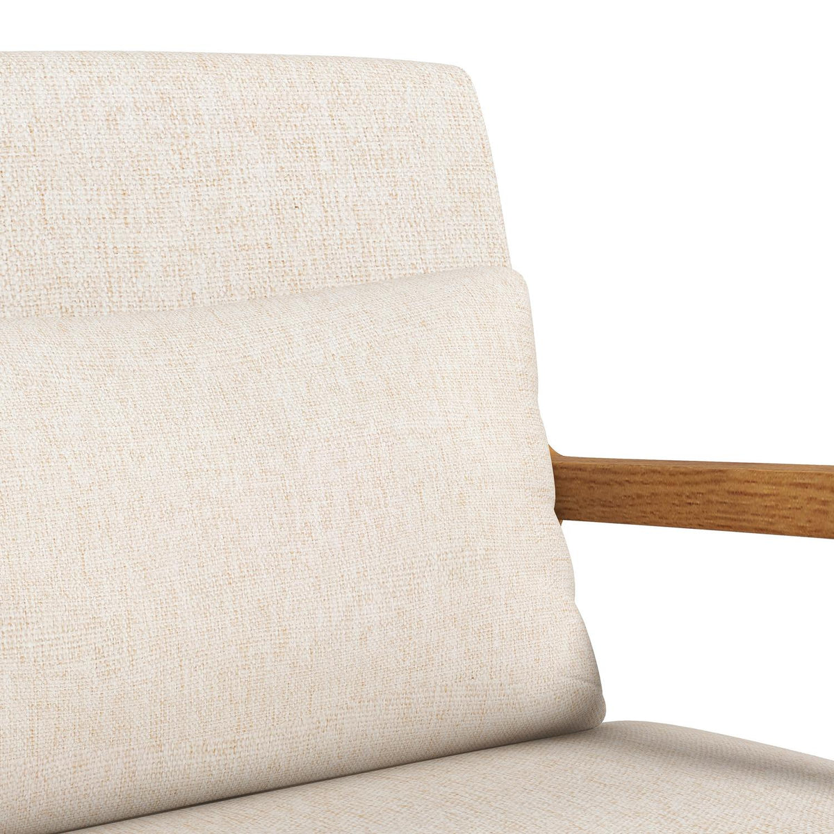 Rocking Chair, Rocking Chair, Padded Swing Chair with Wooden Frame, Armrest, Relax Chair, for Bedroom, Living Room, Cream