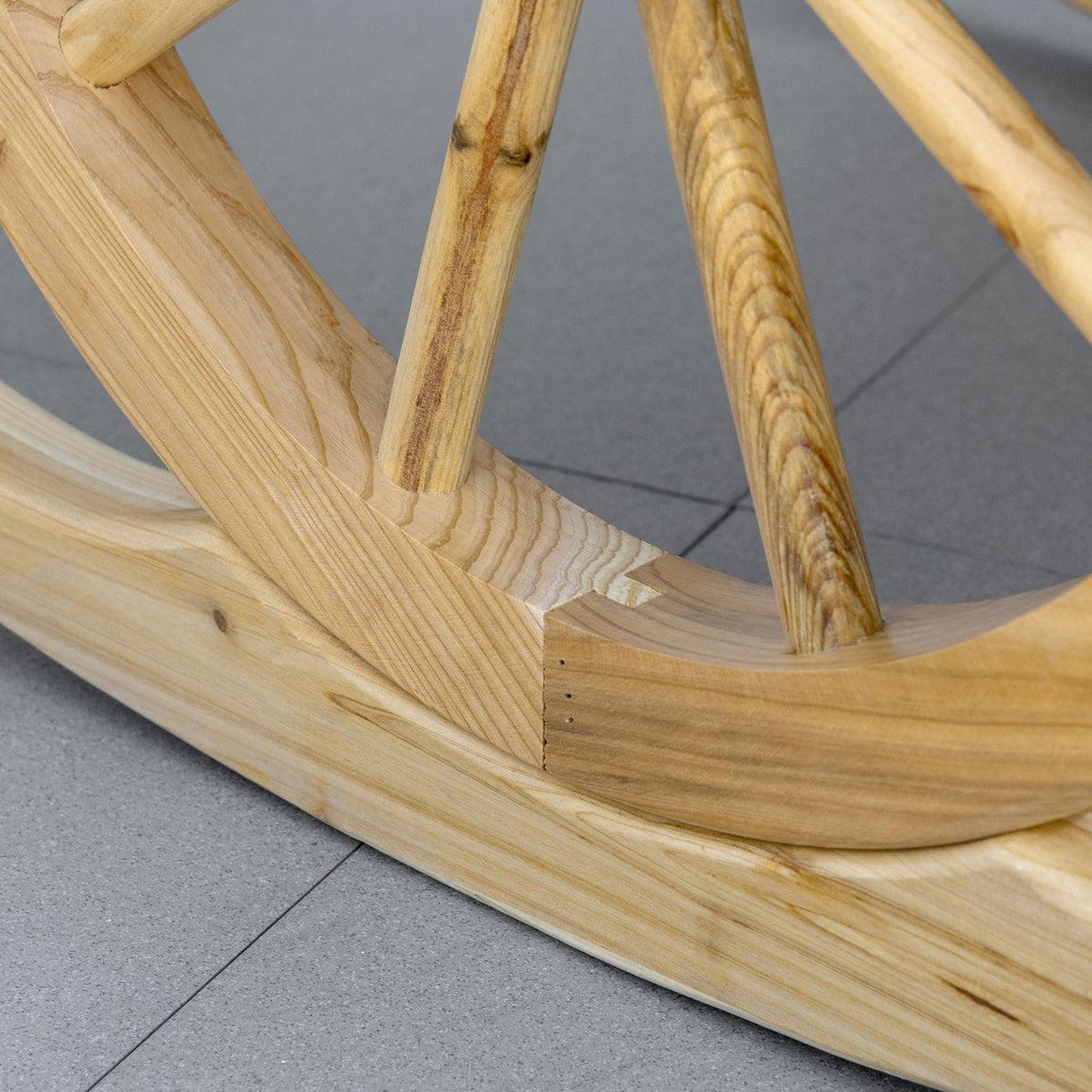 Rocking Chair, Rustic Relax Chair, Garden Chair With Wheel Design, Swing Chair, Solid Wood, Natural Wood, 68 X 88 X 92 Cm