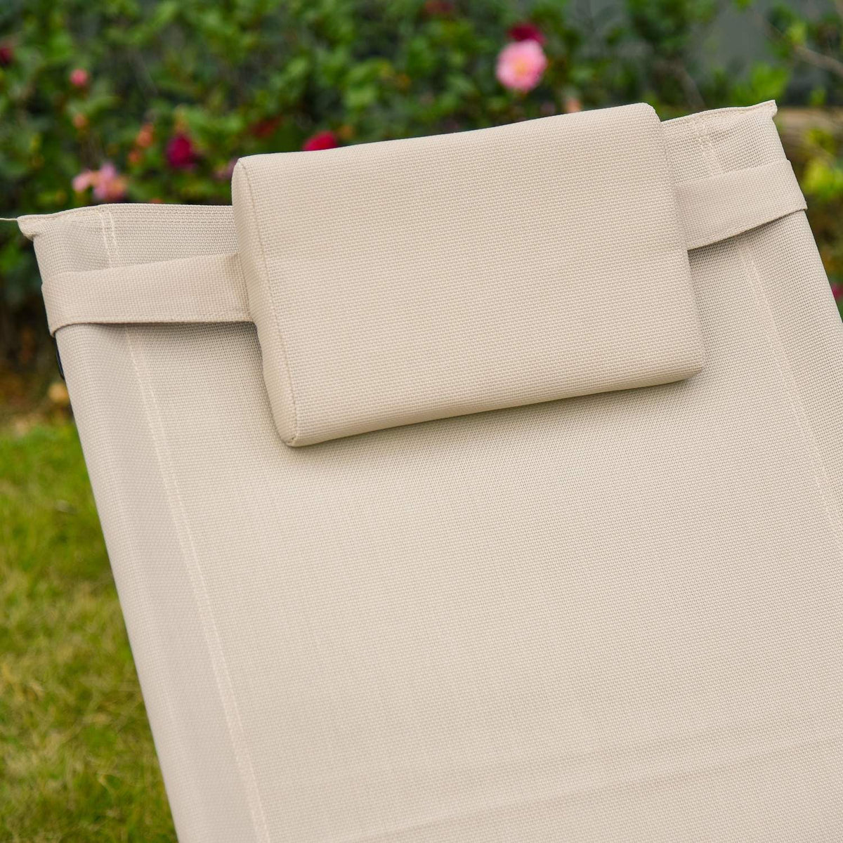 Rocking Chair Swing Chair Garden Chair Rocking Lounger Metal Mesh Beige 150 X 62 X 88 Cm