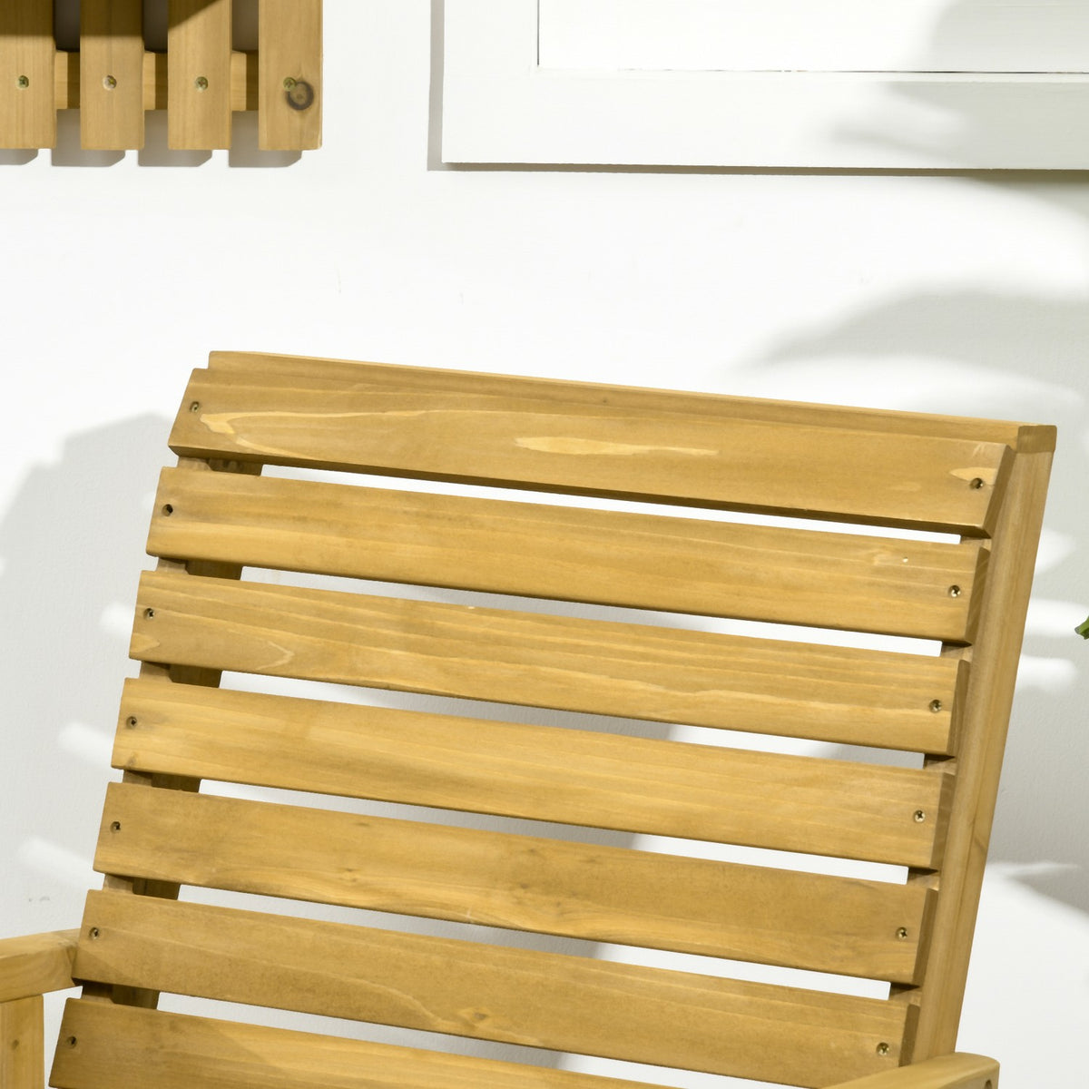 Rocking Chair With Armrest, Garden Chair, Relaxation Chair For Balcony, Terrace, Load Capacity Up To 130 Kg, Fir Wood, Light Brown