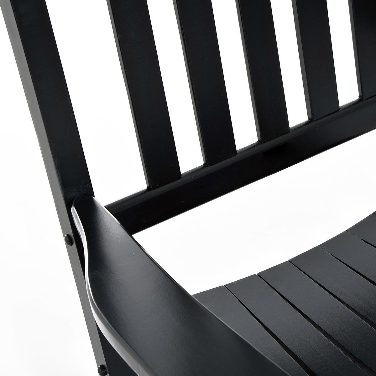 Rocking Chair Wooden Swing Chair Armrest Relax Chair Garden Chair Black 69X86X115Cm