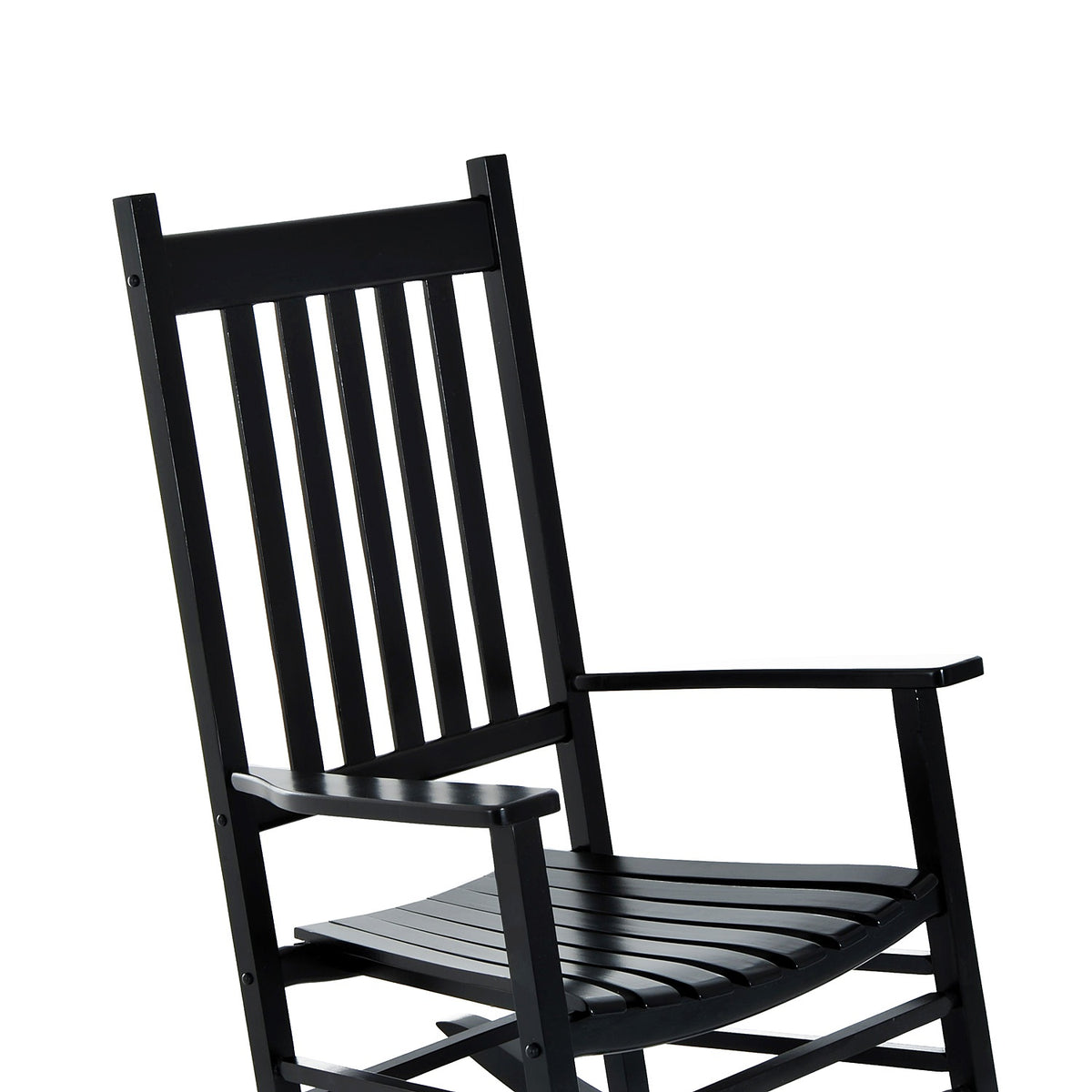 Rocking Chair Wooden Swing Chair Armrest Relax Chair Garden Chair Black 69X86X115Cm