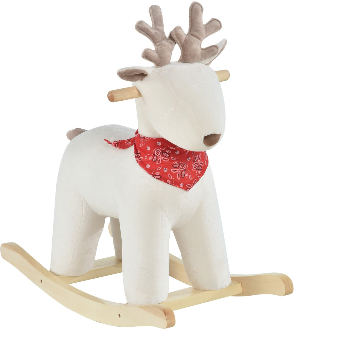 Rocking Deer In White Children'S Plush Toy With Animal Sounds, For 36-72 Months, 68X29X58 Cm