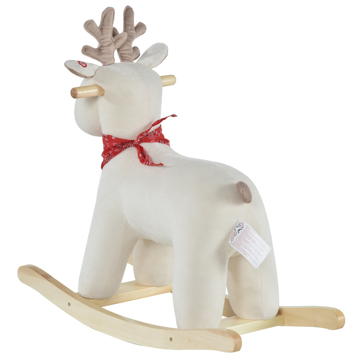 Rocking Deer In White Children'S Plush Toy With Animal Sounds, For 36-72 Months, 68X29X58 Cm