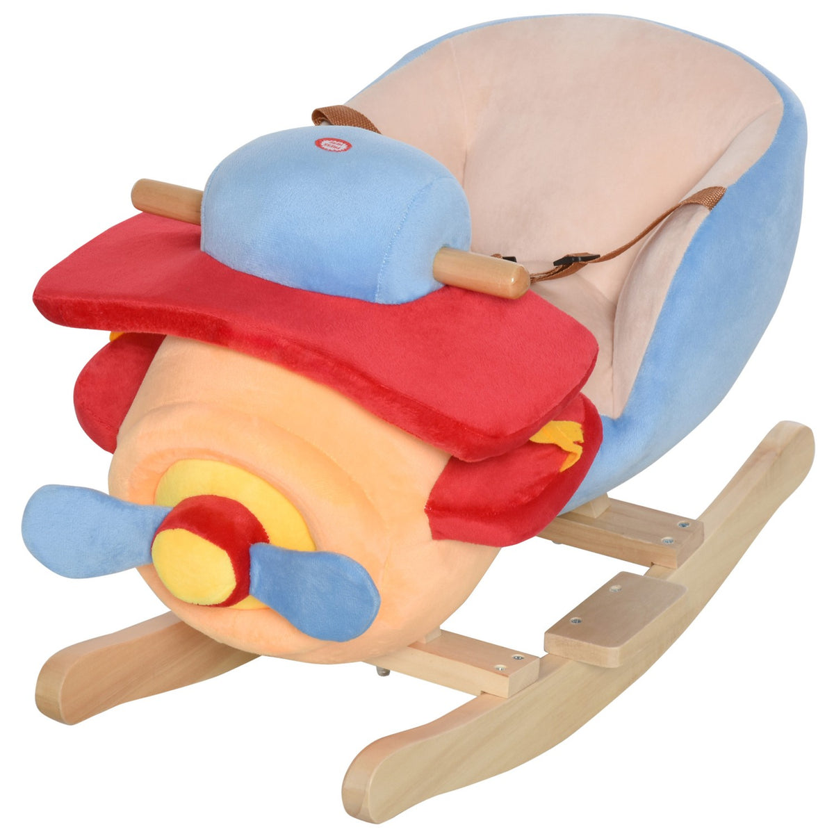 Rocking Horse Children'S Rocking Animal Blue + Red 60X33X45Cm