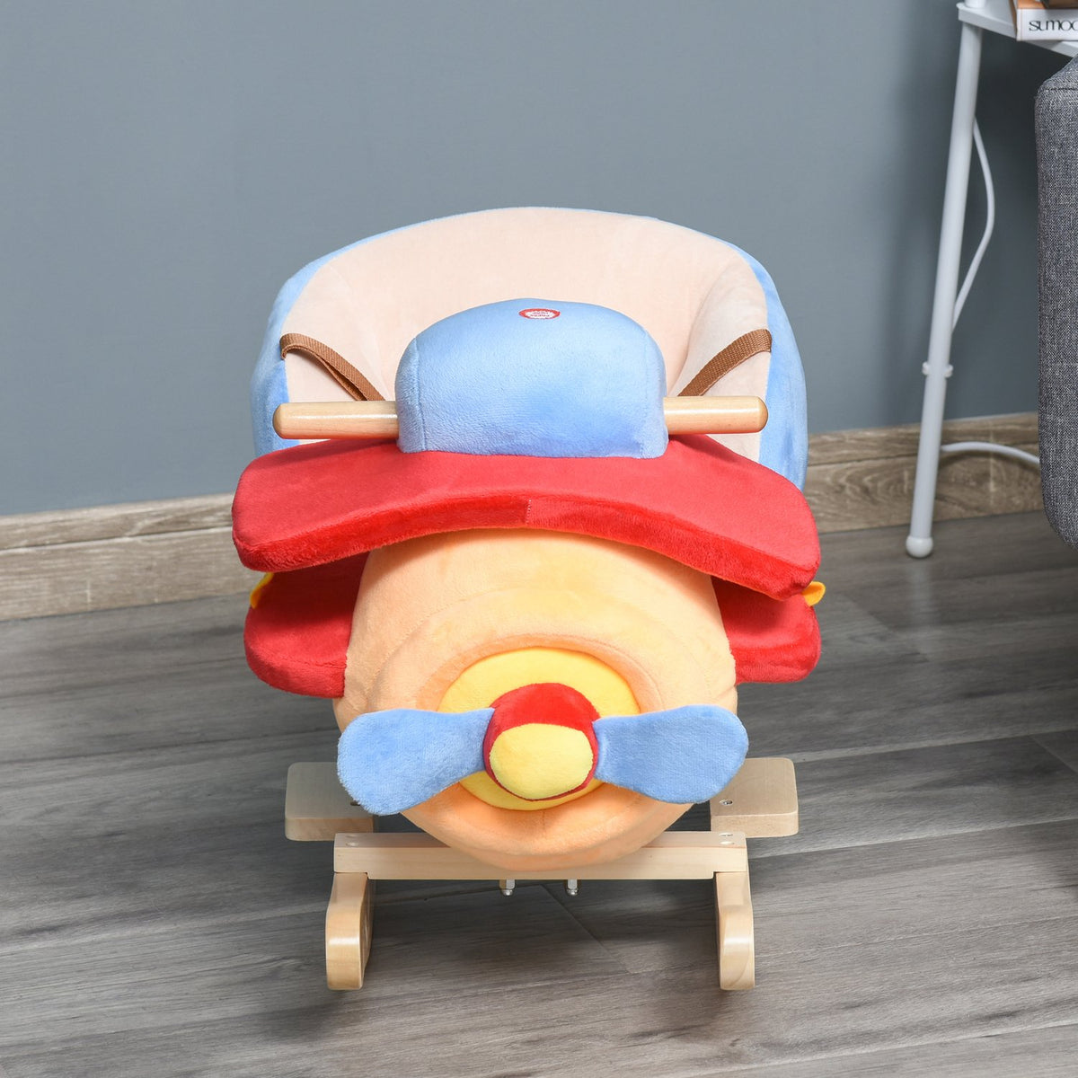 Rocking Horse Children'S Rocking Animal Blue + Red 60X33X45Cm