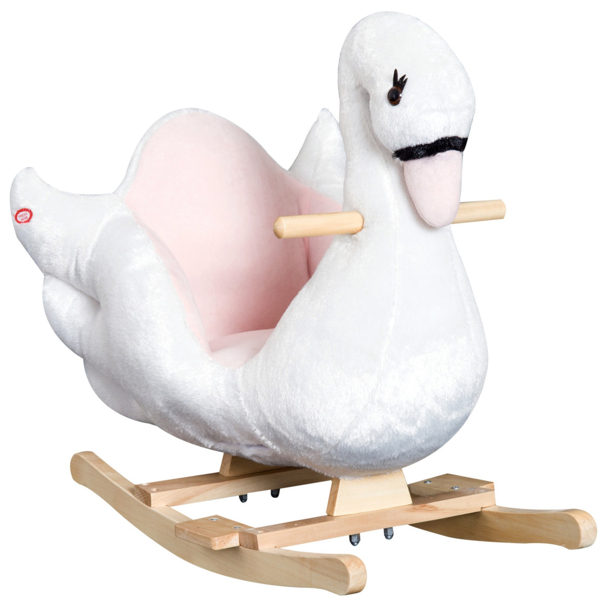 Rocking Horse For Children In Pink + White Cuddly Rocking Animal Toy For Children'S Room 60 X 32 X 55 Cm