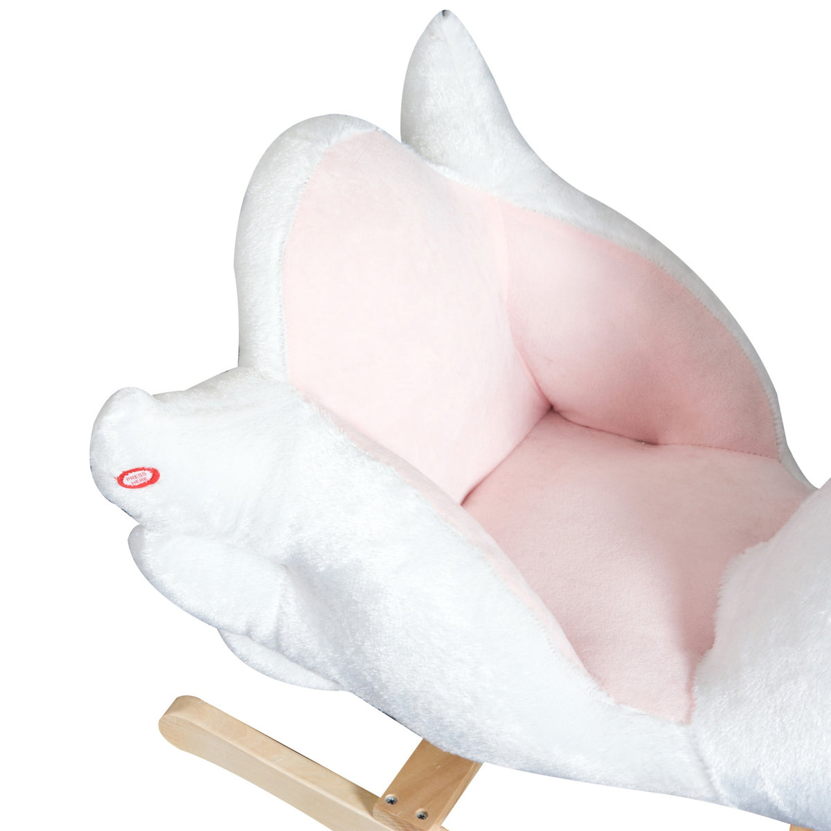 Rocking Horse For Children In Pink + White Cuddly Rocking Animal Toy For Children'S Room 60 X 32 X 55 Cm
