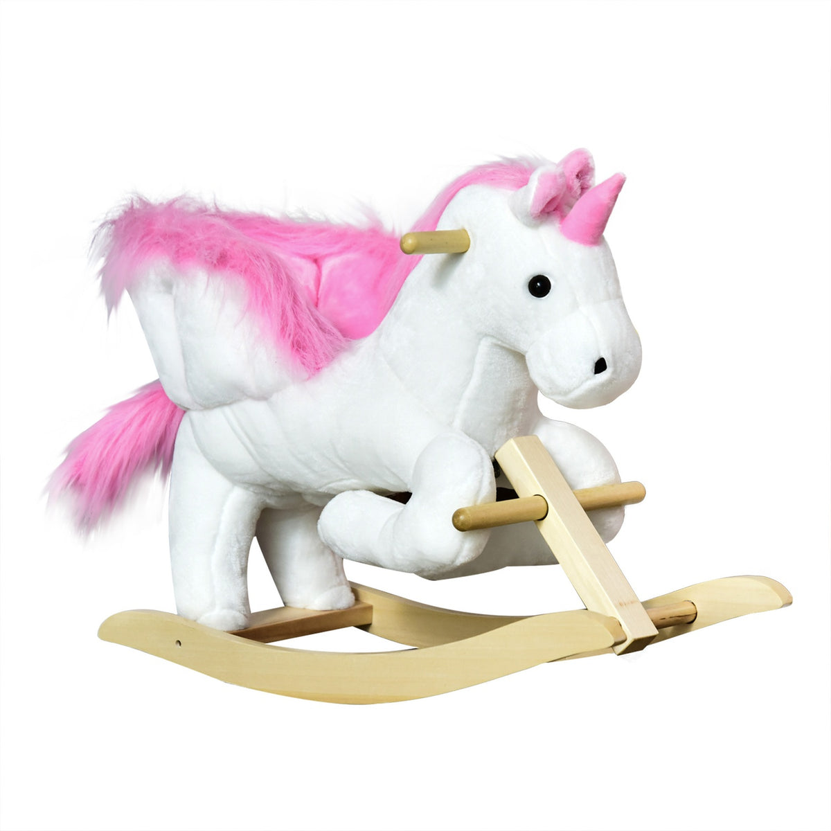 Rocking Horse Rocking Animal For Children, Pink + White, 65 X 32 X 55 Cm