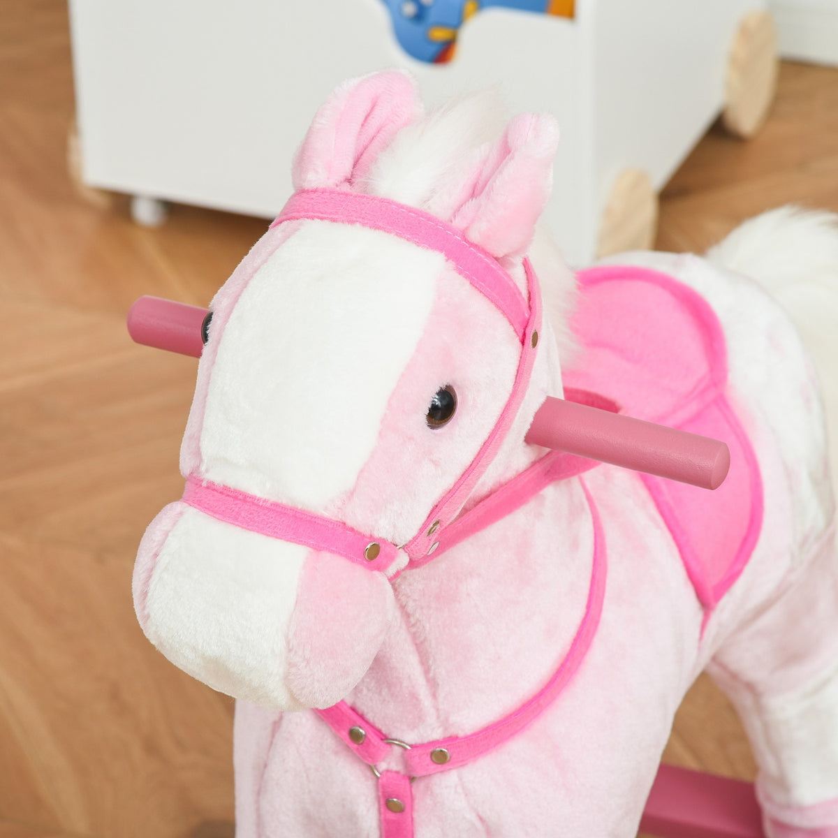 Rocking Horse Rocking Animal Rocking Toy Neighing Pink 74X28X65Cm