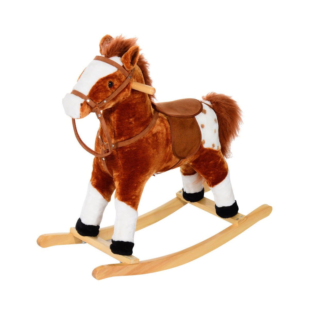 Rocking Horse from 3 Years Rocking Animal Toy Neighing Brown 74x28x65cm for Children