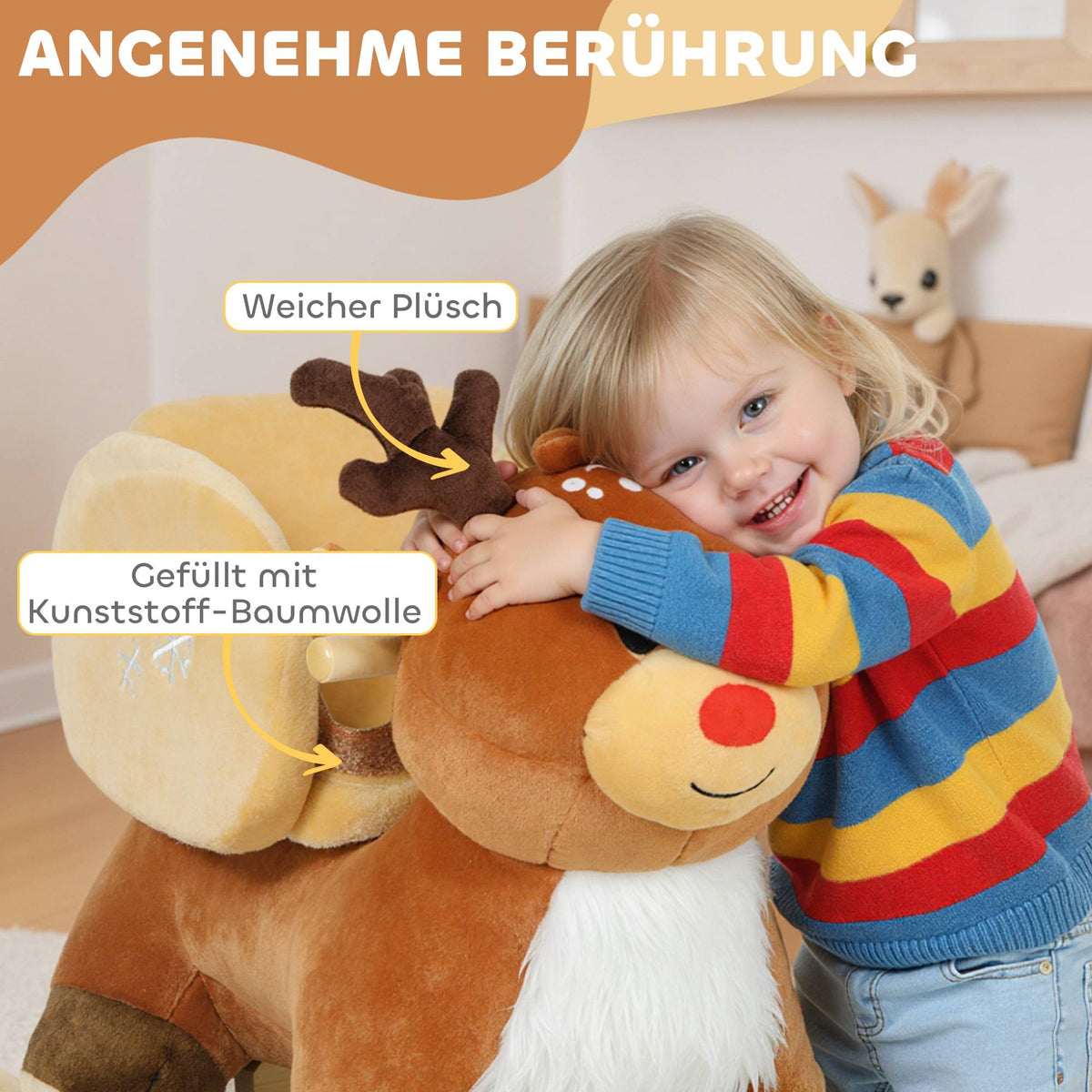 Rocking Reindeer Toy with Lullabies, Plush, 18-36 Months