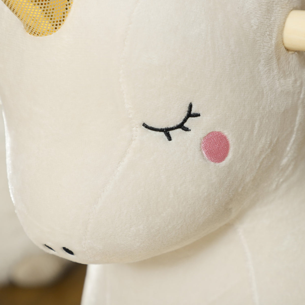 Rocking Toy with Unicorn Design, Sound, Soft Seat, for 2-4 Years Children, Plush, White